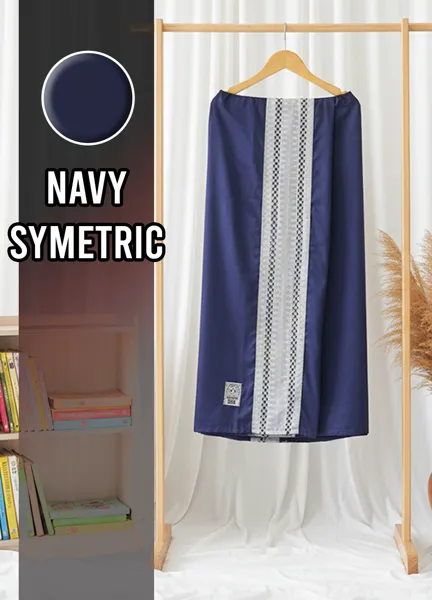 Foto produk Sarung Instan Anak Laki-Laki Motif Batik Symetric Warna Biru Navy Usia 1-10 Tahun